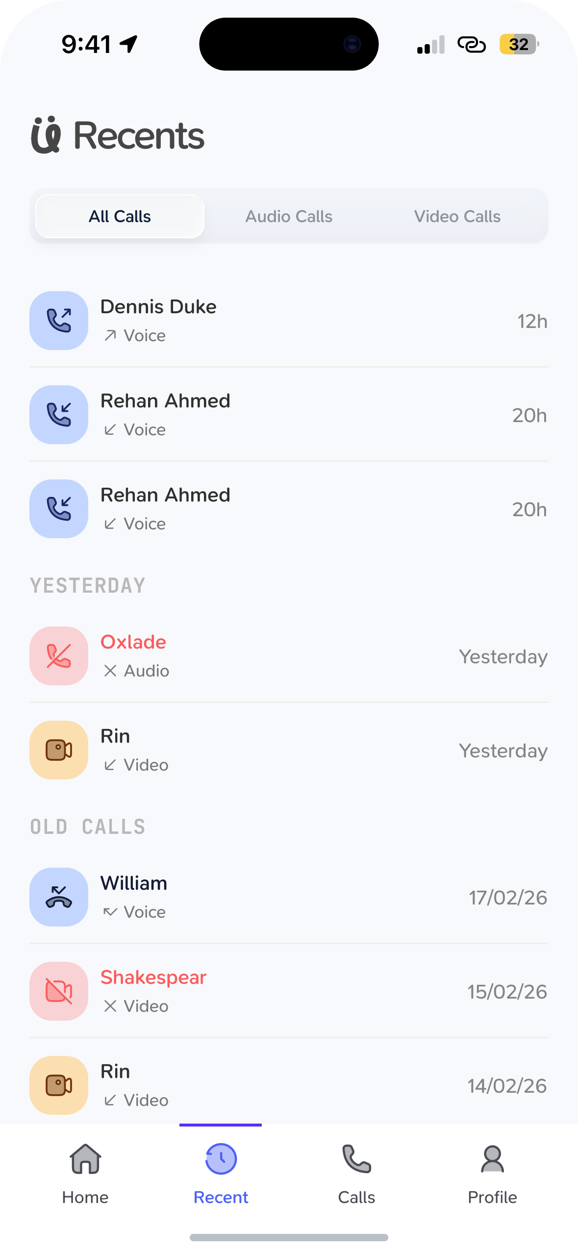 Hush, recent calls